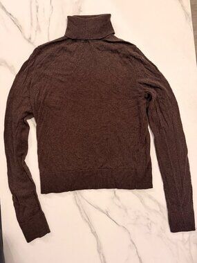 Massimo Dutti Turtleneck Sweater Dark Brown Women's Small